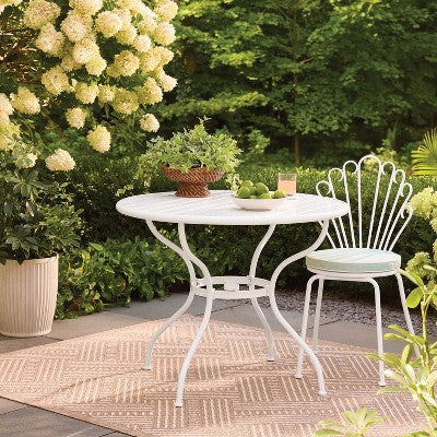 2pk Metal Stackable Shell Outdoor Patio Dining Chairs White - Threshold designed with Studio McGee (LOCAL PICKUP ONLY)