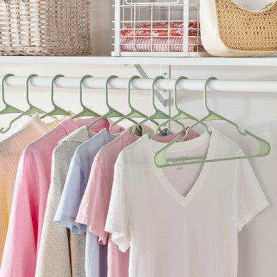 18pk Plastic Hangers Green - Brightroom (LOCAL PICKUP ONLY)