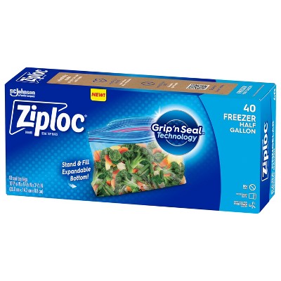 Ziploc Half Gallon Freezer Bags with Grip 'n Seal Technology - 40ct
