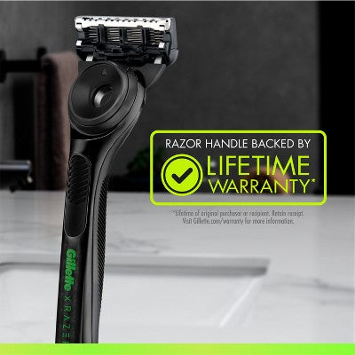 GilletteLabs Limited Black Men's 5 Blade Reusable Razor Handle with Refill and Case