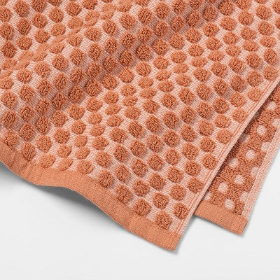 6pc Performance Plus Textured Dot Bath Towel Set Terracotta - Threshold