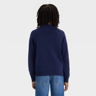 Boys' Solid Pullover Sweater - Cat & Jack Navy M