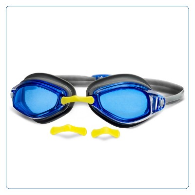 Aqua Leisure EQUINOX Adult Swim Goggles - Gray: Latex-Free, Polycarbonate Lens