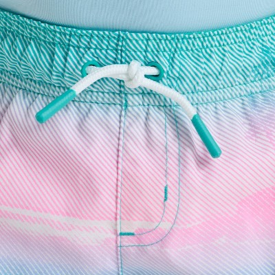 Toddler Boys' Scenic Beach Swim Shorts -Cat & Jack Pink/Blue 4T