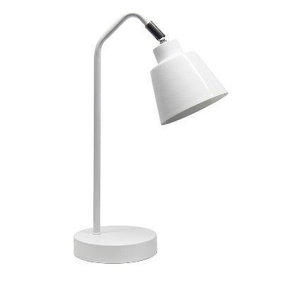 Simple Designs Sleek Essentials Adjustable Metal Desk Lamp White