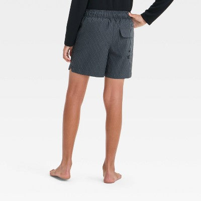 Boys' Striped Swim Shorts - art class Black XS