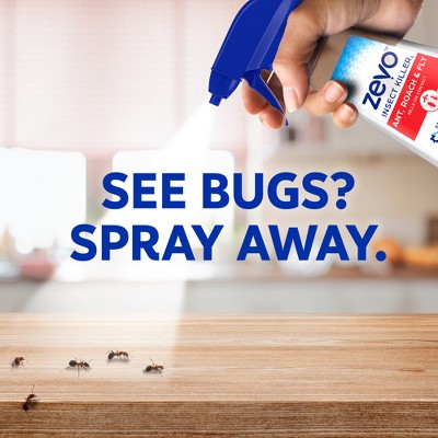 Zevo Ant Roach and Fly Multi-Insect Trigger Spray - 12 fl oz: Indoor Outdoor Use, Liquid Formula, Pump Spray