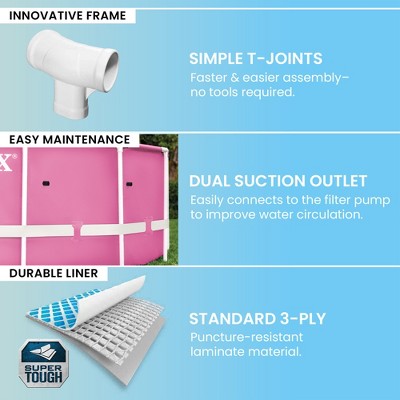 Intex 28290EH 8ft x 30in Round Metal Frame Above Ground Swimming Pool, Pink (LOCAL PICKUP ONLY)