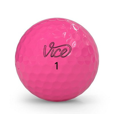 Vice Golf Vice Drive Golf Balls 12pk - Pink: Polybutadiene Core, Ionomer Shell