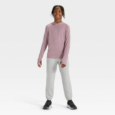 Boys' Raglan Hooded T-Shirt - All In Motion Mauve S