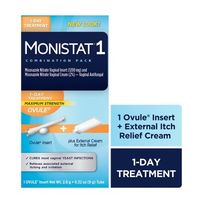 Monistat 1-Dose Yeast Infection Treatment Ovule Insert & External Itch Cream - 0.41oz