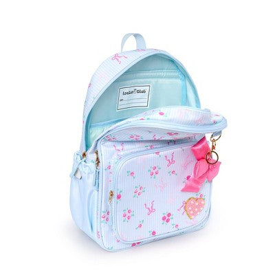 Locker Club Elevated Backpack Set with Pencil Case and Headphones - Blue Stripe Ribbons