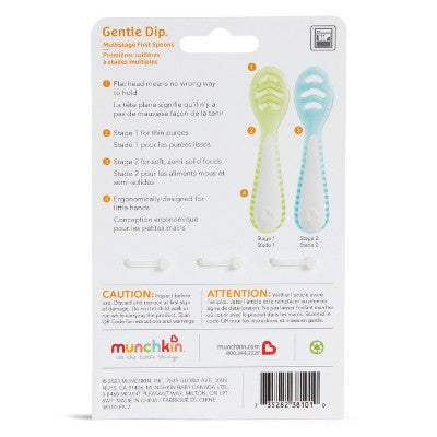 Munchkin Gentle Dip Self-Feeding Spoons - Blue/Mint - 3pk