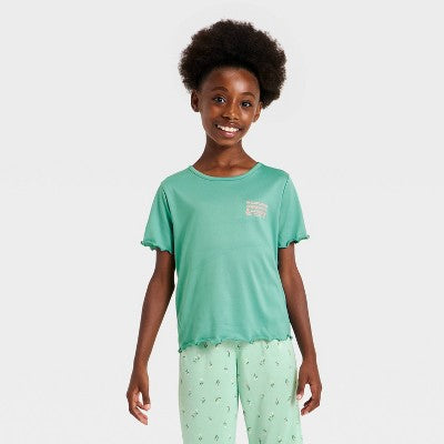 Girls' 2pc Wildflowers Pajama Set - Cat & Jack Green L