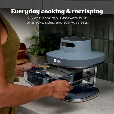 Ninja Crispi Pro 6-in-1 6qt and 2.5qt Non-Toxic Glass Container Countertop Air Fryer Cyberspace AS101GY (LOCAL PICKUP ONLY)