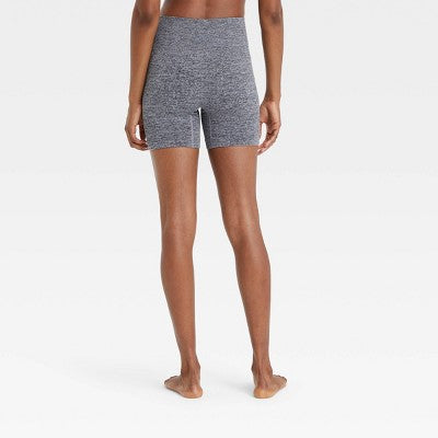 Women's Seamless Ribbed Bike Shorts - Colsie Heather Gray S