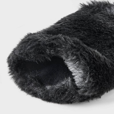 Girls' Faux Fur Fingerless Gloves - art class Black