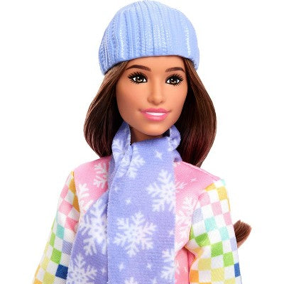 Barbie Careers Snowboarder Doll in Pink Jacket with 10+ Accessories Including Color-Change Snowboard