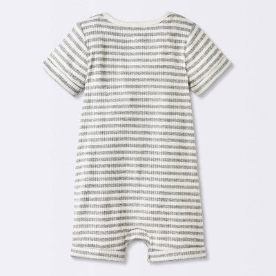 Baby Boys' Striped Henley Short Sleeve Romper - Cloud Island 0-3M