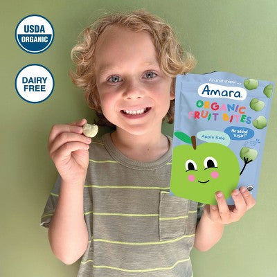 Amara Organic Fruit Bites Baby Snacks - Apple Kale - 0.75 oz