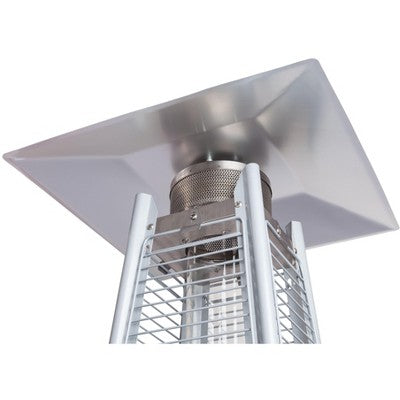 Fire Sense Pyramid Flame Patio Heater 40,000 BTU Outdoor Propane Heater Tower with Wheels - Stainless Steel (LOCAL PICKUP ONLY)