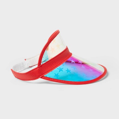 Adult PVC Stars Visor Red - Sun Squad