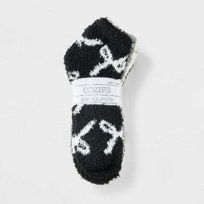 Women's Bows & Polka Dots 6pk Cozy Low Cut Socks - Black/White 4-10