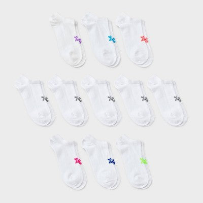 Women's Lightweight Everyday 10+1pk No Show Socks - All In Motion Assorted Color - 4-10
