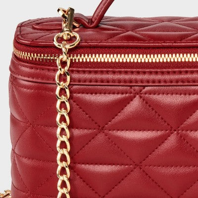 Quilted Vanity Crossbody Bag- A New Day Red