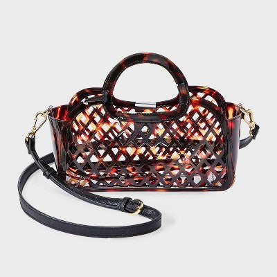 Jelly Mini Cage Tote Crossbody Bag - A New Day Brown