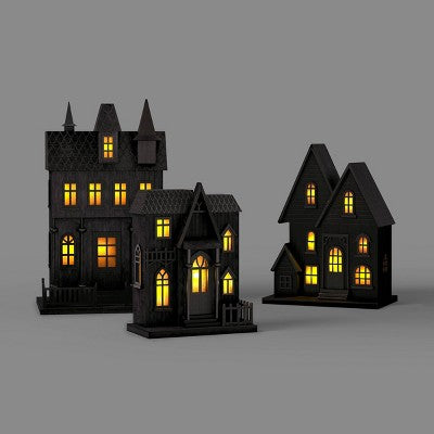 Large Wooden Halloween Haunted House - Threshold