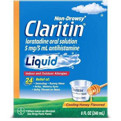 Claritin Cooling Loratadine Honey Flavored Liquid for Adults - 8oz: Allergy And Sinus Treatment, Liquid Form