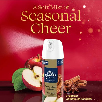Glade Compressed Gas Air Freshener Aerosol - Warm Apple & Spices - 8oz