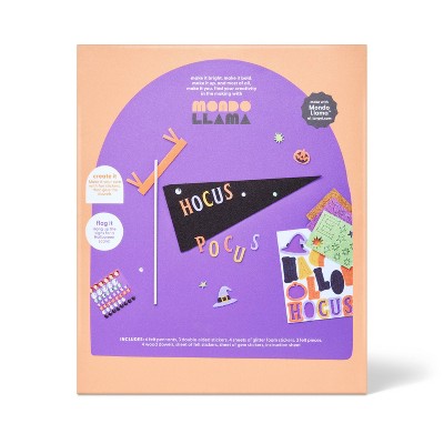 6ct Halloween Craft Felt Pennants Kit - Mondo Llama