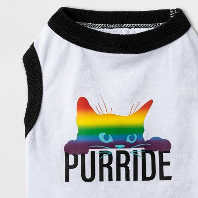 Purride Pride Dog and Cat Tank Shirt - XXS/XS - White - Boots & Barkley