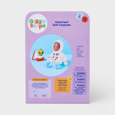 14" Baby Doll Astronaut Outfit - Gigglescape: Science Fiction Space Costume, 8 Pieces