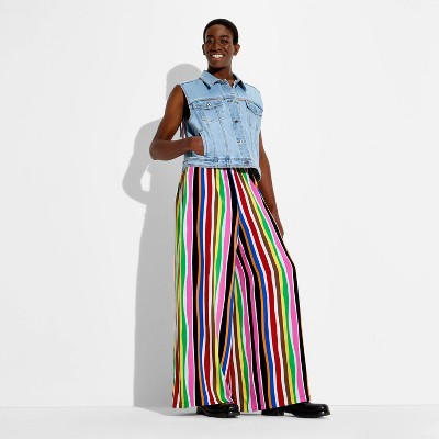 Pride Adult High-Rise Wide Leg Pants - Striped XS