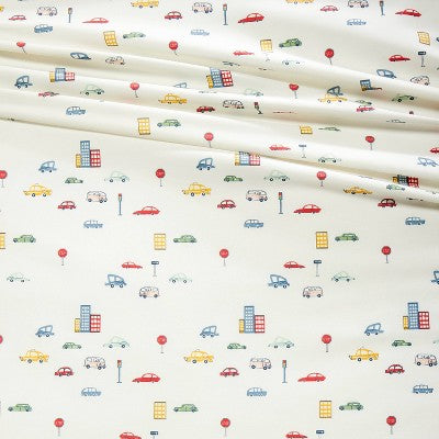 Toddler City Cars Cotton Kids' Sheet Set - Pillowfort: Standard Crib/Toddler Bedding, 3-Piece, OEKO-TEX Certified