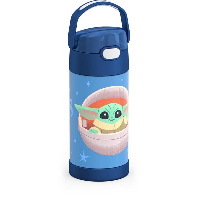 Thermos Kids' 12oz Stainless Steel FUNtainer Water Bottle with Bail Handle - Blue Baby Yoda
