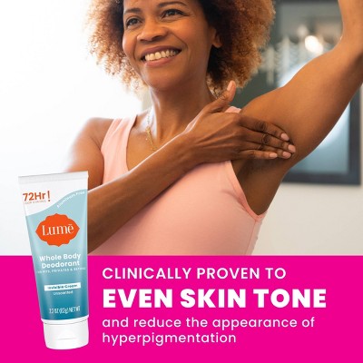 Lume Whole Body Women's Deodorant - Invisible Cream Tube - Aluminum Free - Unscented - 2.2oz