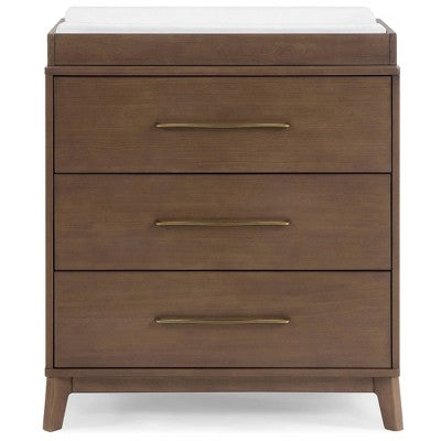 Delta Children Spencer 3 Drawer Dresser with Changing Top - Teak Brown (LOCAL PICKUP ONLY)