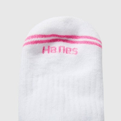Hanes Premium Women's 6pk Cool Comfort Cushioned Heel Tab Socks - White 5-9