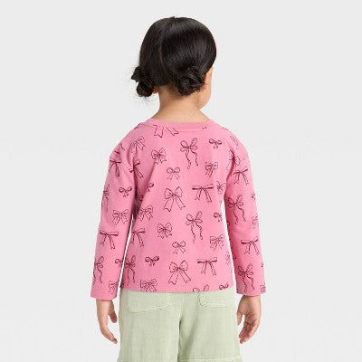 Toddler Girls' Long Sleeve T-Shirt - Cat & Jack Rose Pink 12M