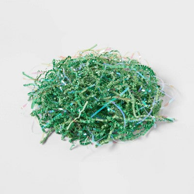 3oz Crinkle Easter Basket Grass Iridescent Green - Spritz
