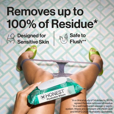 The Honest Company Flushable Wipes - Tropical Leaves - 126ct