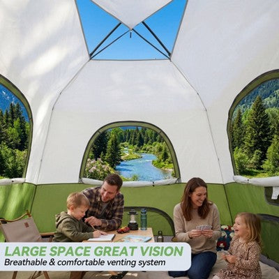 COBIZI 6-8 Person Camping Tent, Easy Setup Waterproof Windproof Backpacking Tent with Removable Rainfly (LOCAL PICKUP ONLY)