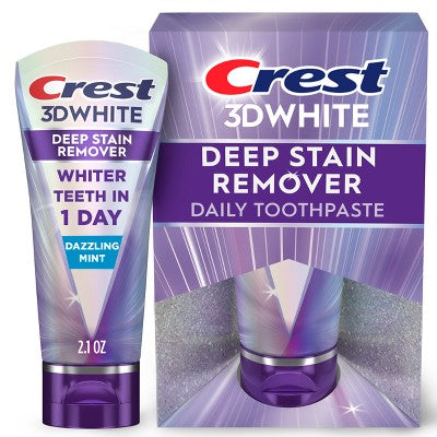 Crest 3D White Deep Stain Remover Daily Toothpaste - Dazzling Mint - 2.1oz