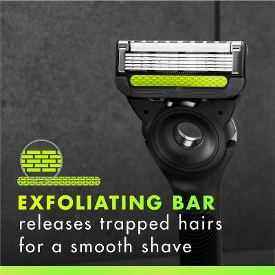 GilletteLabs Limited Black Men's 5 Blade Reusable Razor Handle with Refill and Case