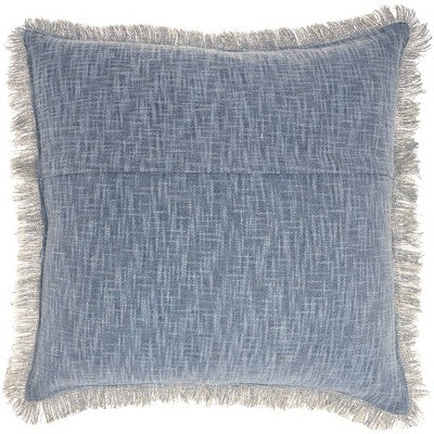 22"x22" Oversize Printed Stonewash Square Throw Pillow Ocean Blue - Nicole Curtis: Bohemian Cotton Decor, Removable Cover