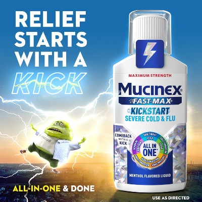 Mucinex All-in-One & Nightshift Kickstart Liquid Cold & Flu Treatment - 12 fl oz